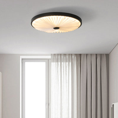 Traditional Luxury Round Iron PVC LED Flush Mount Ceiling Light For Bedroom