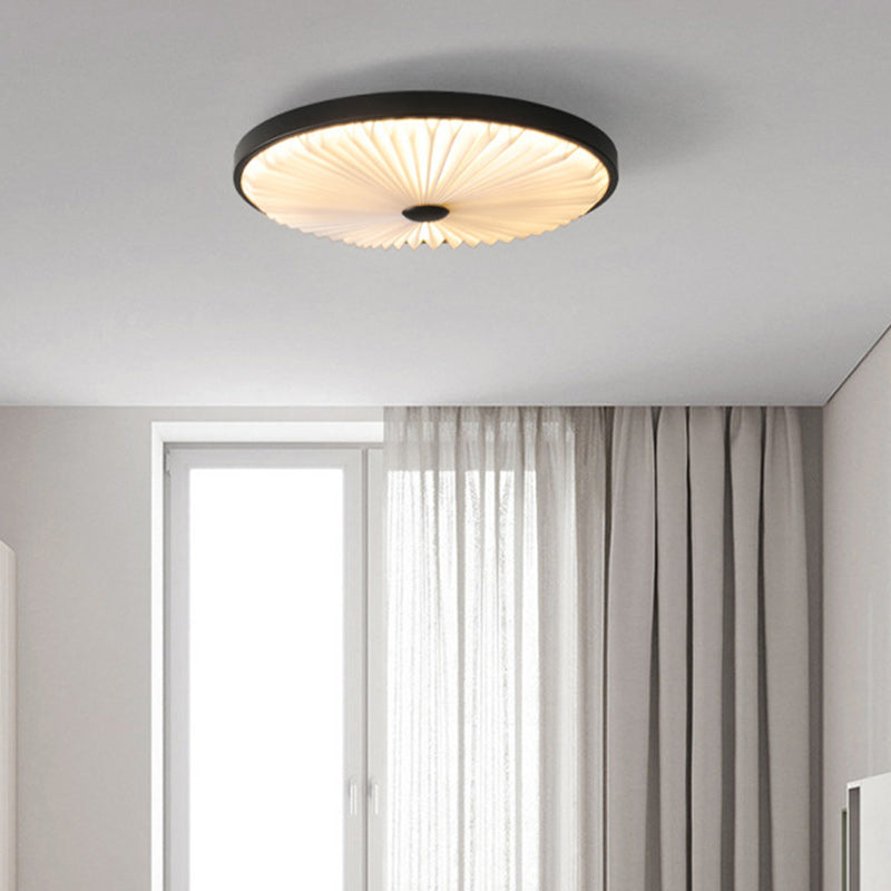 Traditional Luxury Round Iron PVC LED Flush Mount Ceiling Light For Bedroom