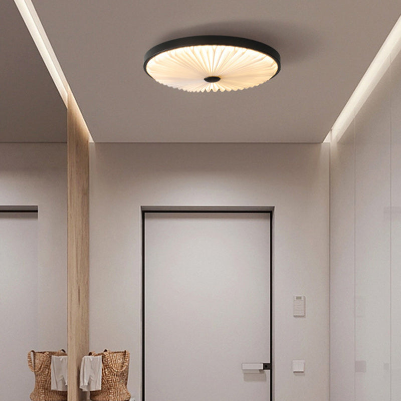 Traditional Luxury Round Iron PVC LED Flush Mount Ceiling Light For Bedroom