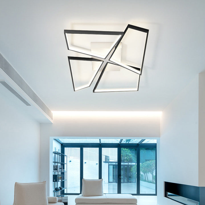 Moderne eklektische quadratische Aluminium-Silikon-LED-Deckenleuchte für das Schlafzimmer 