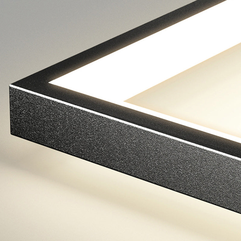 Modern Eclectic Square Aluminum Silicone LED Semi-Flush Mount Ceiling Light For Bedroom