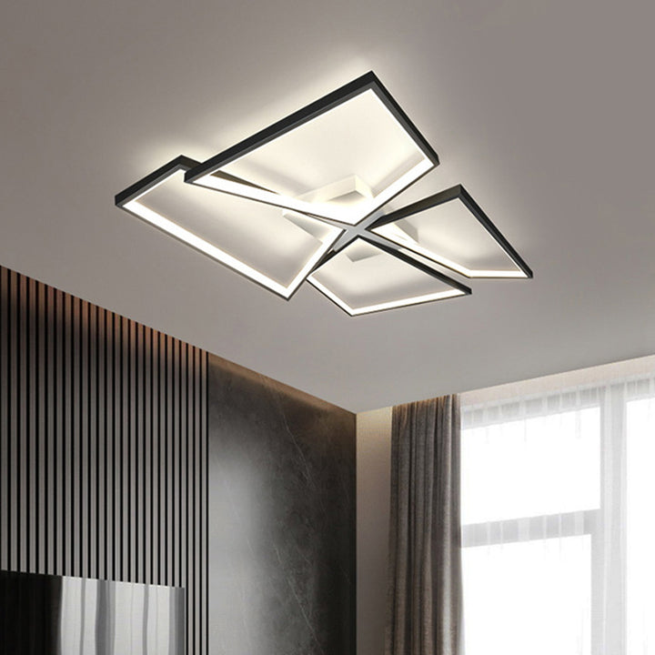 Moderne eklektische quadratische Aluminium-Silikon-LED-Deckenleuchte für das Schlafzimmer 