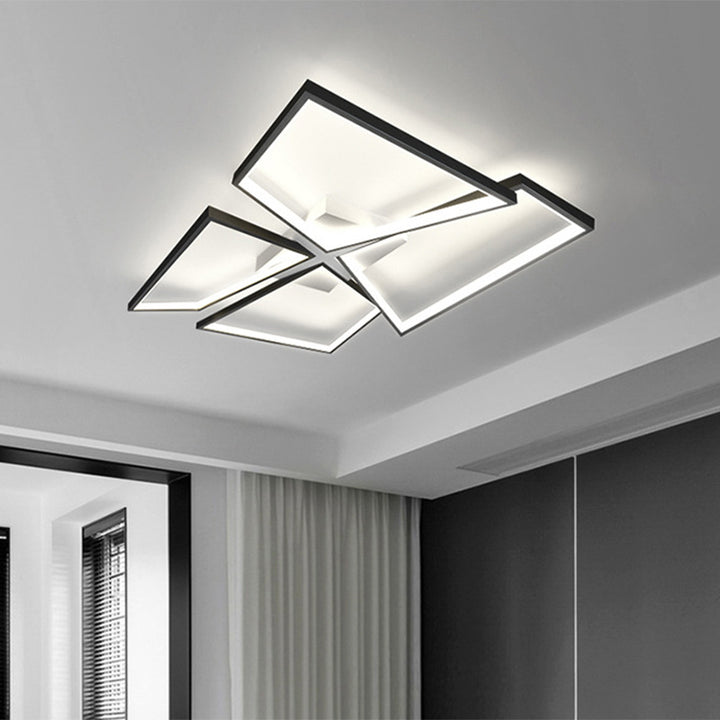 Moderne eklektische quadratische Aluminium-Silikon-LED-Deckenleuchte für das Schlafzimmer 