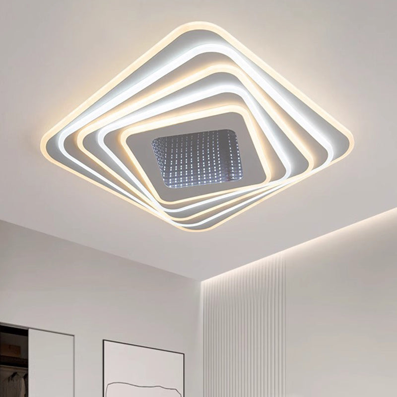 Zeitgenössische Luxus-Rhombus-Eisen-Acryl-LED-Deckenleuchte für das Schlafzimmer 