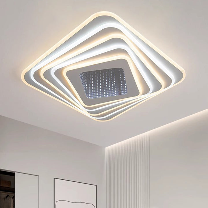 Zeitgenössische Luxus-Rhombus-Eisen-Acryl-LED-Deckenleuchte für das Schlafzimmer 