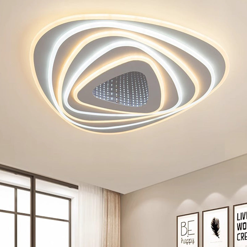 Modern Eclectic Round Iron Acrylic LED Flush Mount Ceiling Light For Bedroom