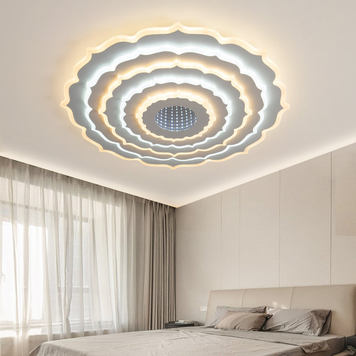 Moderne eklektische runde Eisen-Acryl-LED-Deckenleuchte für das Schlafzimmer 