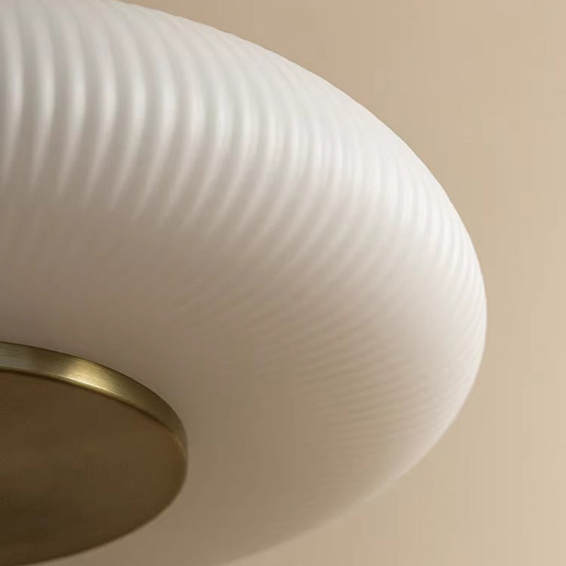 Traditional Luxury Round Metal Glass LED Table Lamp For Bedroom