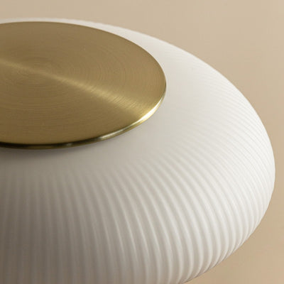 Traditional Luxury Round Metal Glass LED Table Lamp For Bedroom