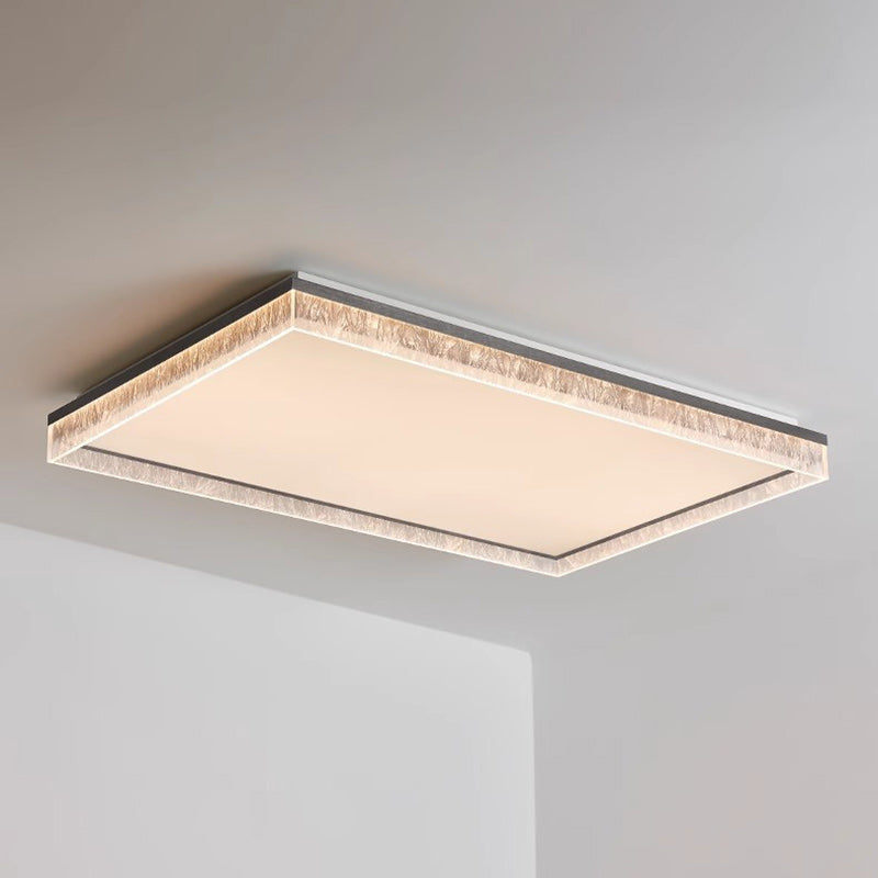 Plafonnier rectangulaire contemporain en fer, aluminium et acrylique à LED pour salon 
