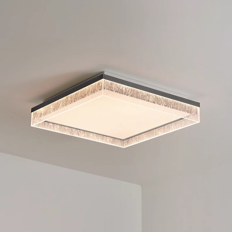 Plafonnier rectangulaire contemporain en fer, aluminium et acrylique à LED pour salon 