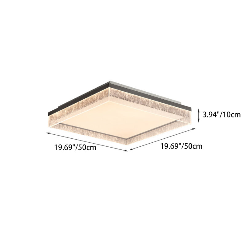 Plafonnier rectangulaire contemporain en fer, aluminium et acrylique à LED pour salon 