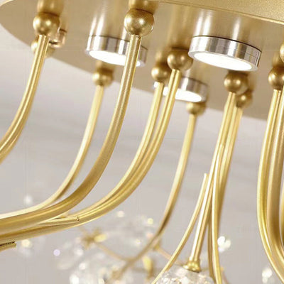Modern Eclectic Bouquet Iron Glass 7/13/16/19 Light Semi-Flush Mount Ceiling For Living Room