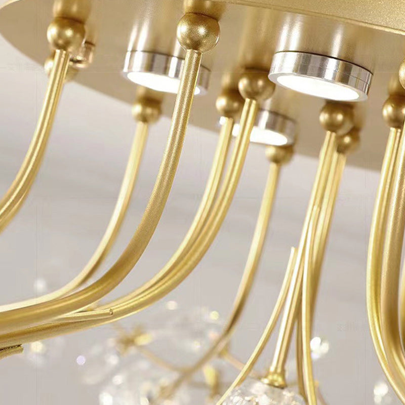 Modern Eclectic Bouquet Iron Glass 7/13/16/19 Light Semi-Flush Mount Ceiling For Living Room