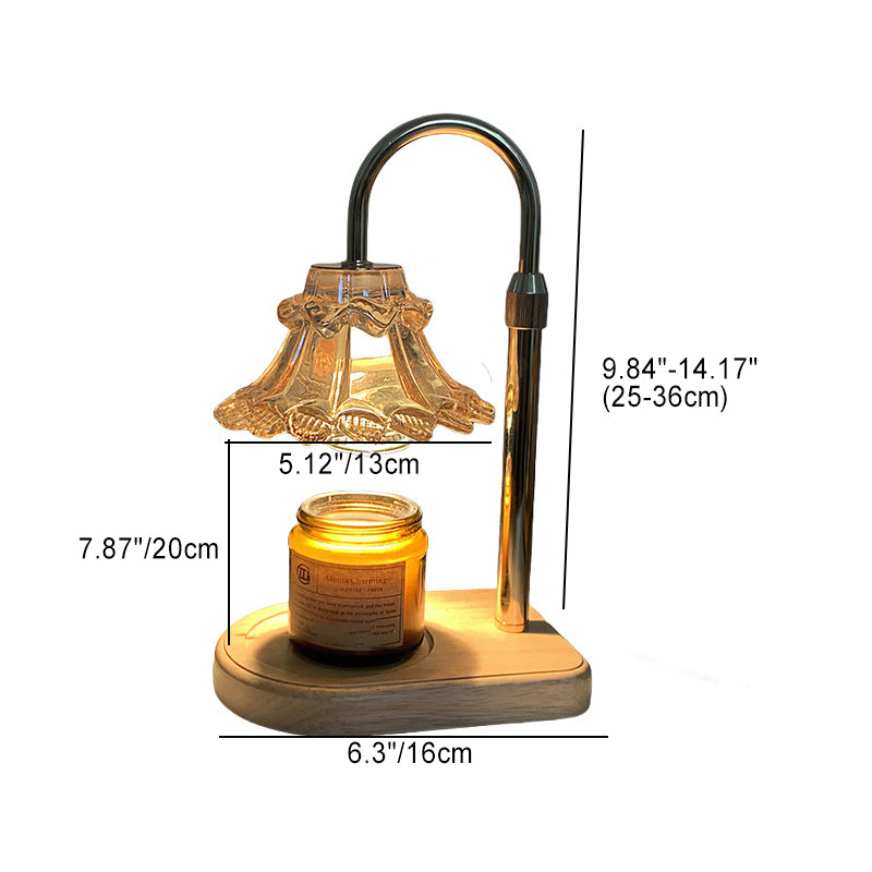 Lampe de Table en Verre et Fer avec Cire Fondante à 1 Lumière pour Chambre à Coucher, Style Luxe Contemporain 