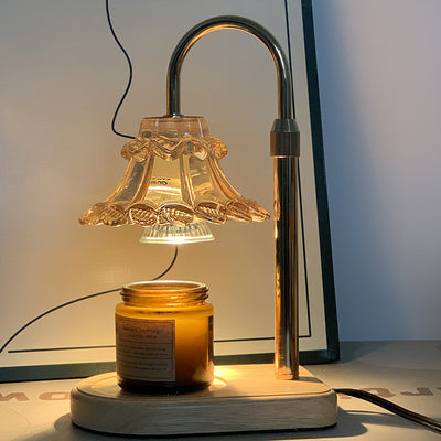 Contemporary Luxury Flower Iron Glass 1-Light Melting Wax Table Lamp For Bedroom