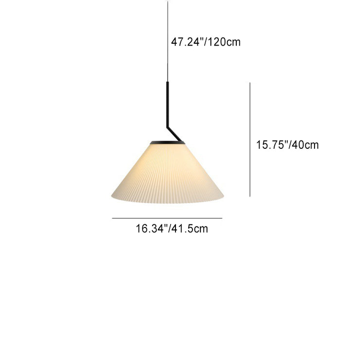 Zeitgenössische skandinavische Kegelmetallstoff 1-Licht-Pendelleuchte für das Wohnzimmer 