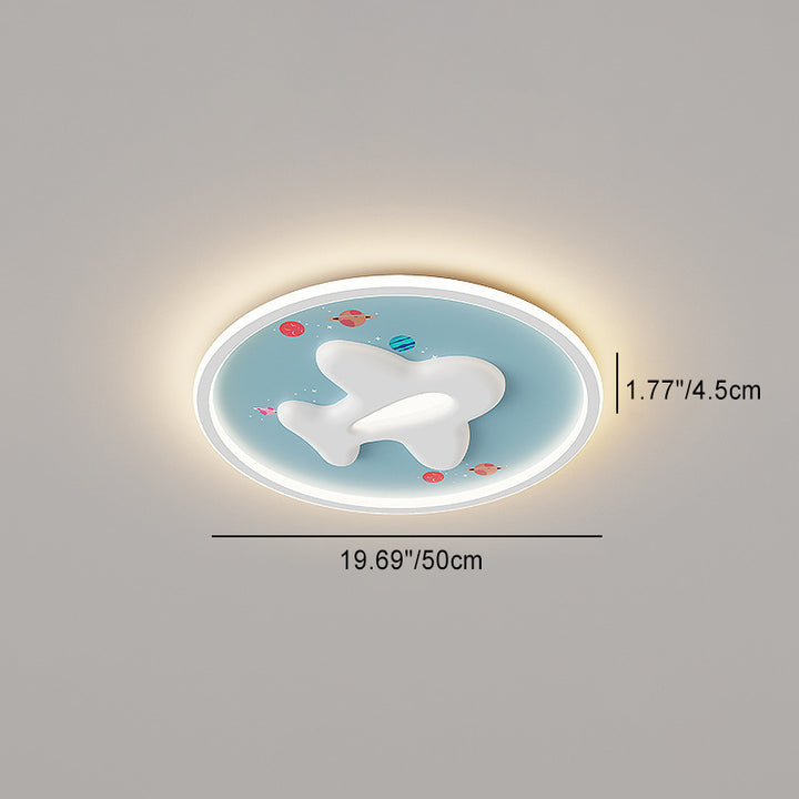 Luz de techo LED empotrada de avión de dibujos animados moderno y ecléctico para niños de hierro y aluminio para dormitorio 