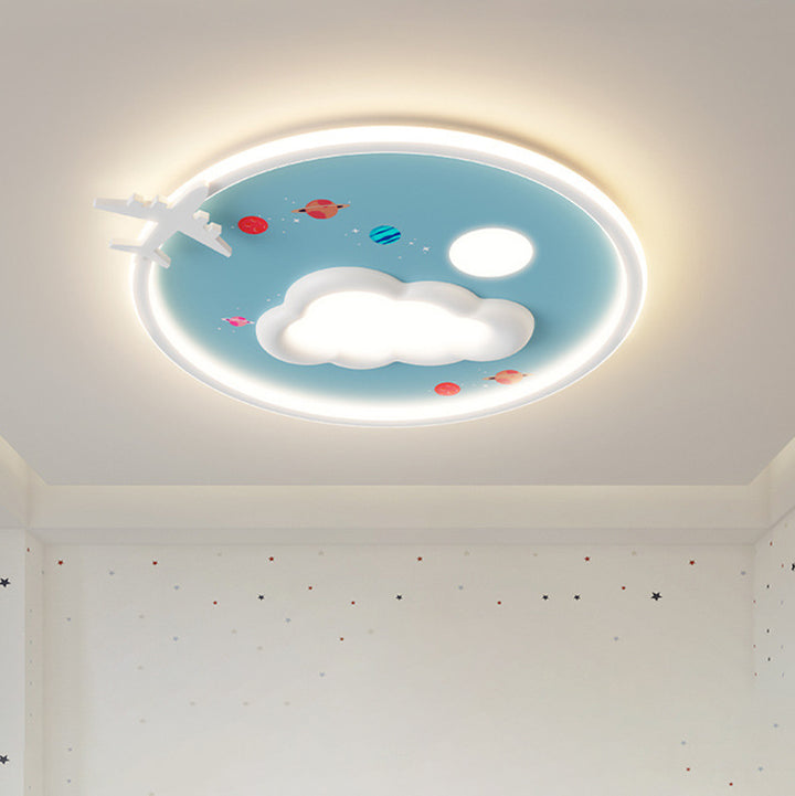 Moderne eklektische Kinder-Cartoon-Flugzeug-Eisen-Aluminium-LED-Deckenleuchte für das Schlafzimmer 