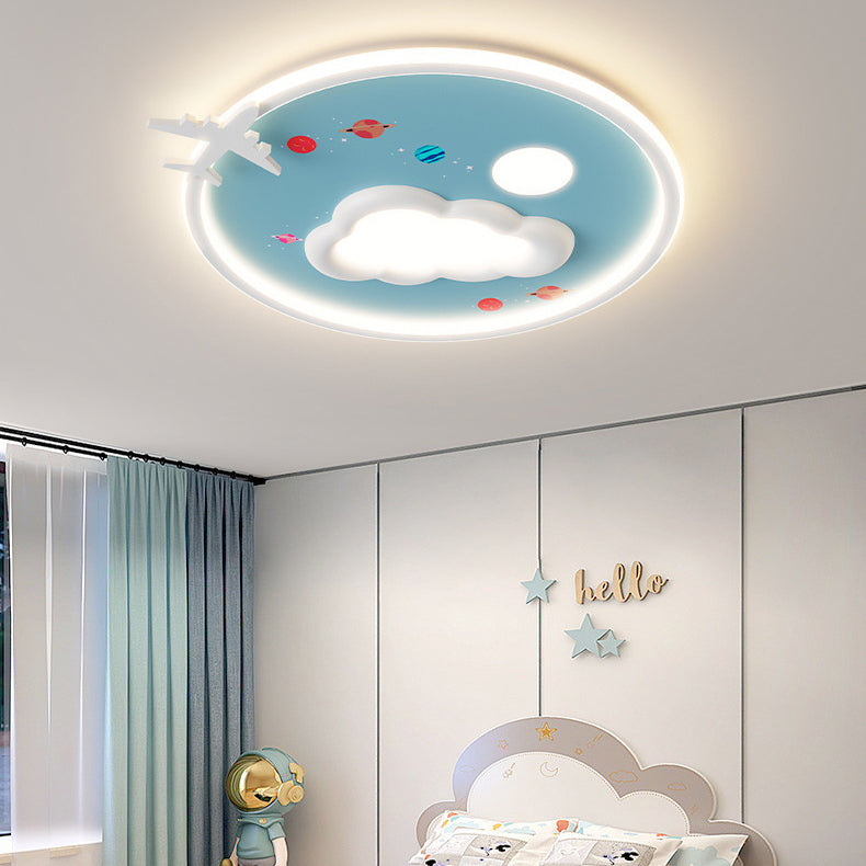Moderne eklektische Kinder-Cartoon-Flugzeug-Eisen-Aluminium-LED-Deckenleuchte für das Schlafzimmer 