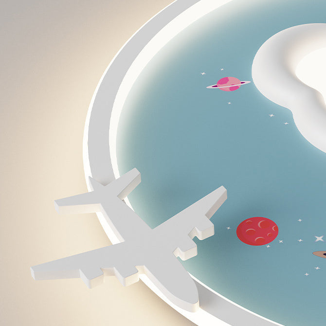 Moderne eklektische Kinder-Cartoon-Flugzeug-Eisen-Aluminium-LED-Deckenleuchte für das Schlafzimmer 