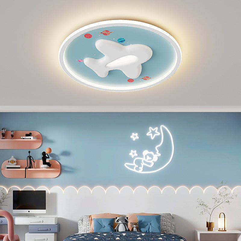 Moderne eklektische Kinder-Cartoon-Flugzeug-Eisen-Aluminium-LED-Deckenleuchte für das Schlafzimmer 