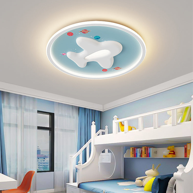 Moderne eklektische Kinder-Cartoon-Flugzeug-Eisen-Aluminium-LED-Deckenleuchte für das Schlafzimmer 