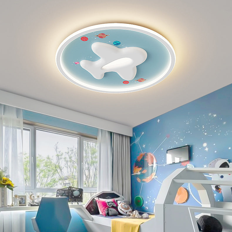 Moderne eklektische Kinder-Cartoon-Flugzeug-Eisen-Aluminium-LED-Deckenleuchte für das Schlafzimmer 