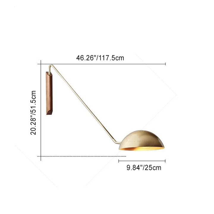 Lámpara de pared de 1 luz de hierro del hemisferio industrial contemporáneo para dormitorio 