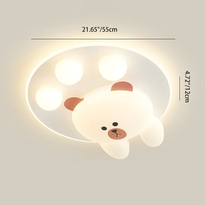 Luz de techo LED de montaje empotrado de hierro acrílico con oso de dibujos animados creativo contemporáneo para dormitorio 