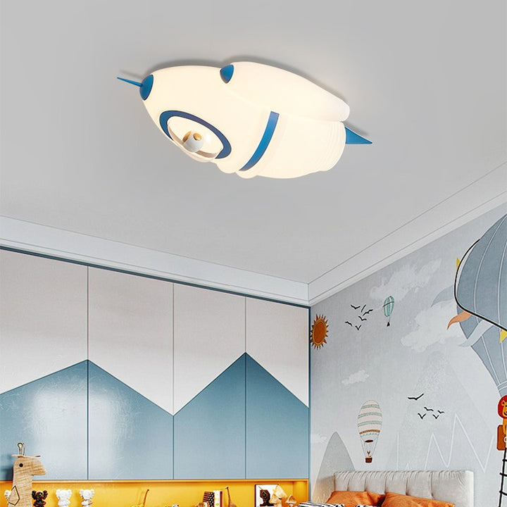 Luz de techo empotrada LED de acrílico con cohete de hierro creativo contemporáneo para niños para dormitorio 