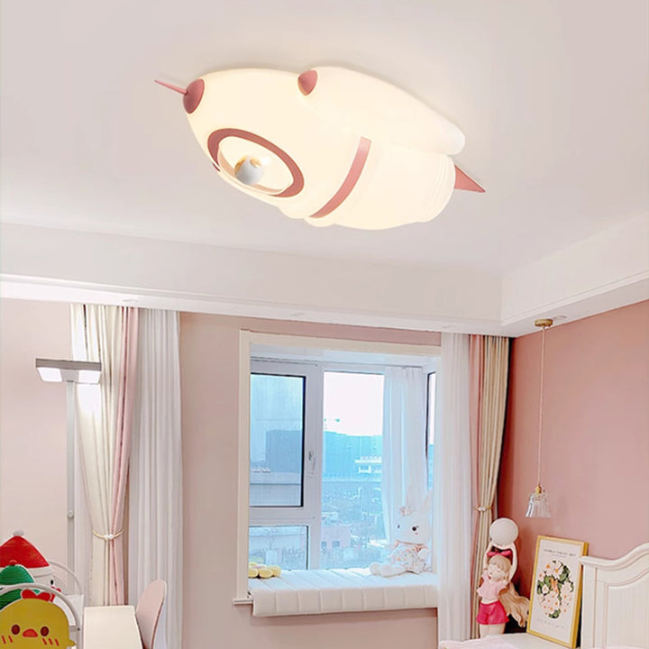 Luz de techo empotrada LED de acrílico con cohete de hierro creativo contemporáneo para niños para dormitorio 