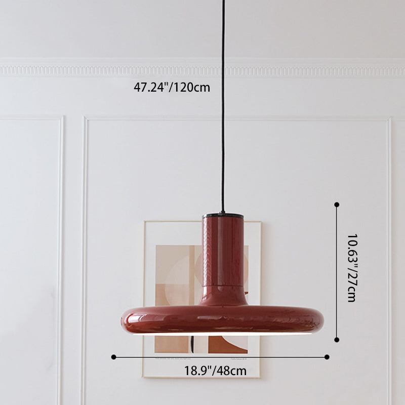 Lámpara Colgante de 1 Luz de Aluminio y Hierro Estilo Vintage Tradicional en Forma de Platillo Volador para Sala de Estar 