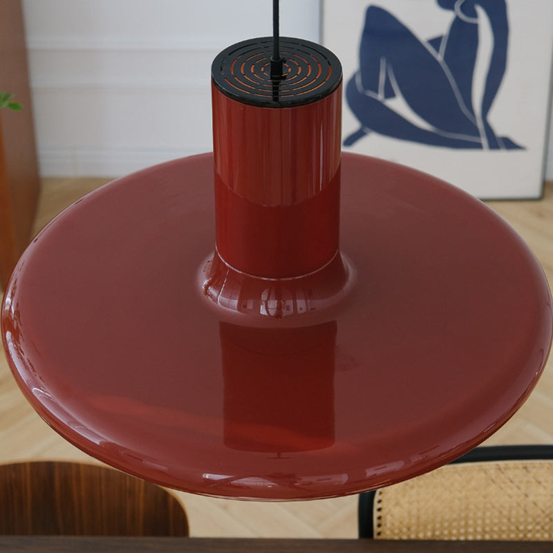 Lámpara Colgante de 1 Luz de Aluminio y Hierro Estilo Vintage Tradicional en Forma de Platillo Volador para Sala de Estar 