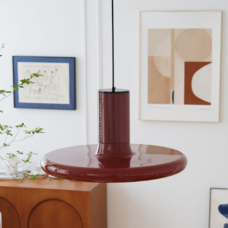Lámpara Colgante de 1 Luz de Aluminio y Hierro Estilo Vintage Tradicional en Forma de Platillo Volador para Sala de Estar 