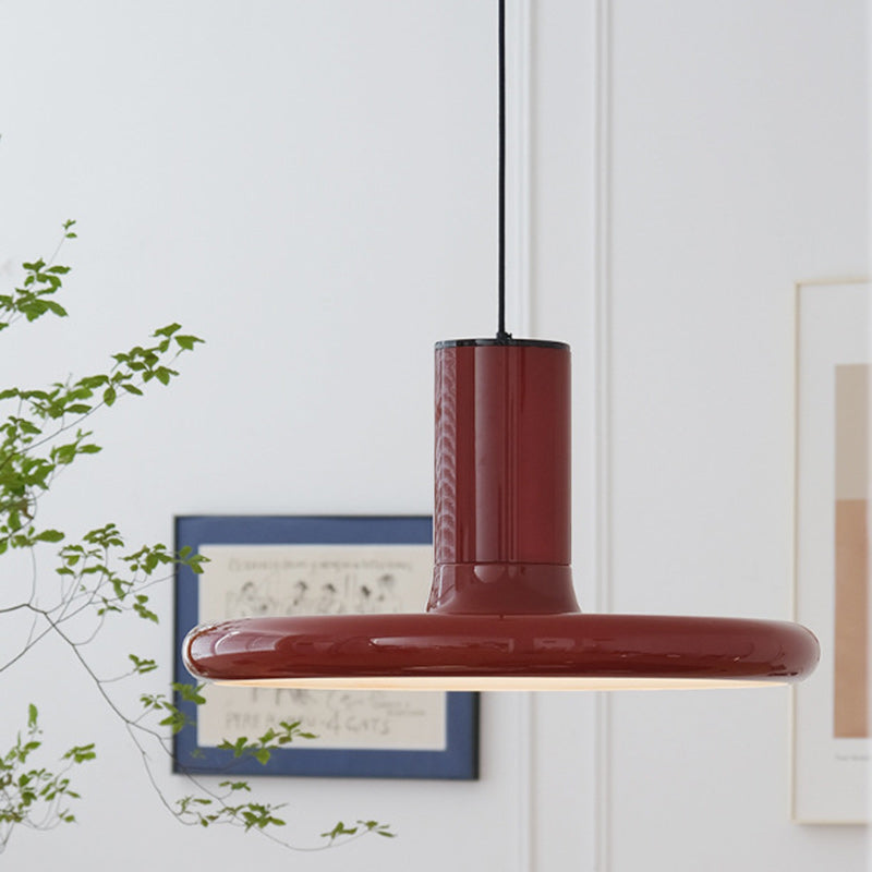 Lámpara Colgante de 1 Luz de Aluminio y Hierro Estilo Vintage Tradicional en Forma de Platillo Volador para Sala de Estar 