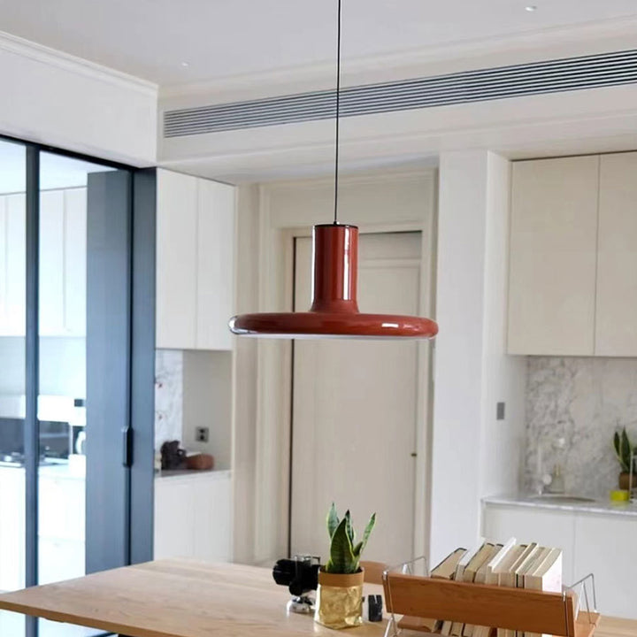 Lámpara Colgante de 1 Luz de Aluminio y Hierro Estilo Vintage Tradicional en Forma de Platillo Volador para Sala de Estar 