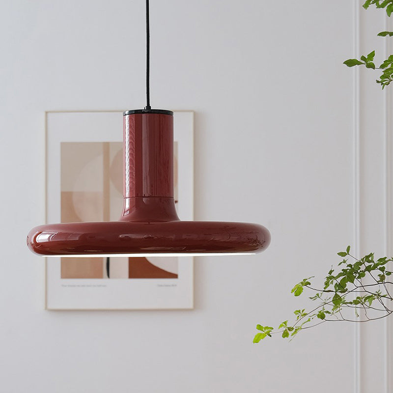 Lámpara Colgante de 1 Luz de Aluminio y Hierro Estilo Vintage Tradicional en Forma de Platillo Volador para Sala de Estar 