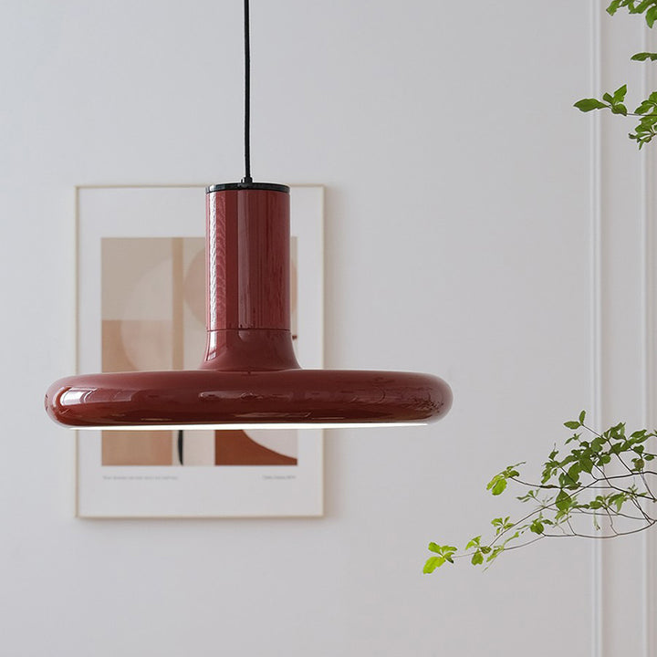 Lámpara Colgante de 1 Luz de Aluminio y Hierro Estilo Vintage Tradicional en Forma de Platillo Volador para Sala de Estar 