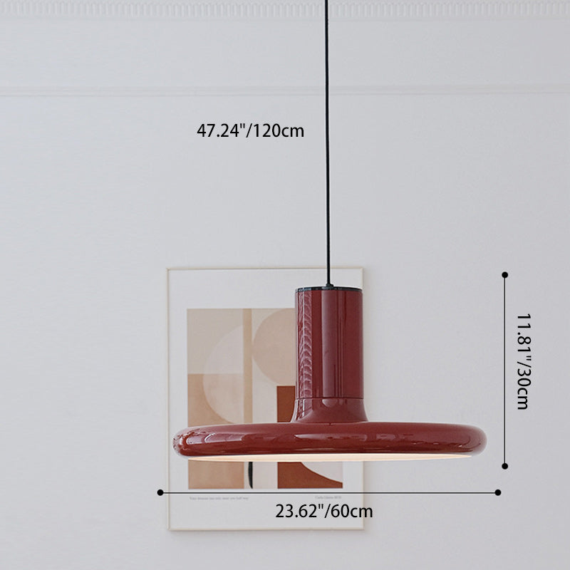 Lámpara Colgante de 1 Luz de Aluminio y Hierro Estilo Vintage Tradicional en Forma de Platillo Volador para Sala de Estar 