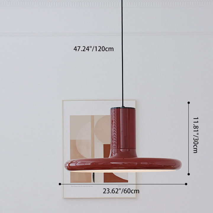 Lámpara Colgante de 1 Luz de Aluminio y Hierro Estilo Vintage Tradicional en Forma de Platillo Volador para Sala de Estar 