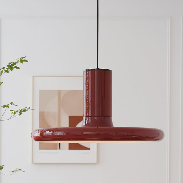 Lámpara Colgante de 1 Luz de Aluminio y Hierro Estilo Vintage Tradicional en Forma de Platillo Volador para Sala de Estar 
