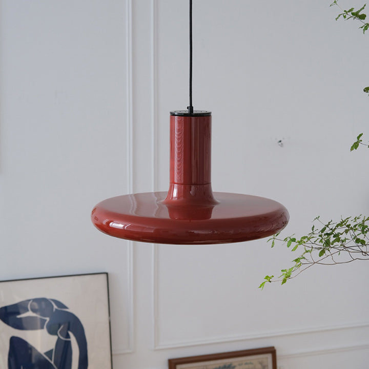 Lámpara Colgante de 1 Luz de Aluminio y Hierro Estilo Vintage Tradicional en Forma de Platillo Volador para Sala de Estar 