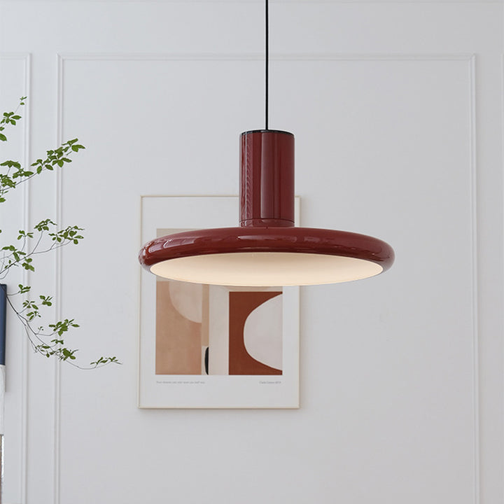 Lámpara Colgante de 1 Luz de Aluminio y Hierro Estilo Vintage Tradicional en Forma de Platillo Volador para Sala de Estar 