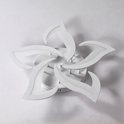 Modern Luxury Flower Iron Crystal Acrylic LED Semi-Flush Mount Ceiling Light For Bedroom