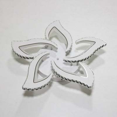 Modern Luxury Flower Iron Crystal Acrylic LED Semi-Flush Mount Ceiling Light For Bedroom