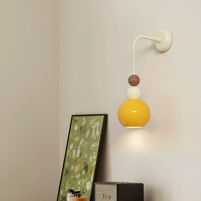 Moderne minimalistische Kugel Metall Glas 1-Licht Wandleuchte für das Schlafzimmer 