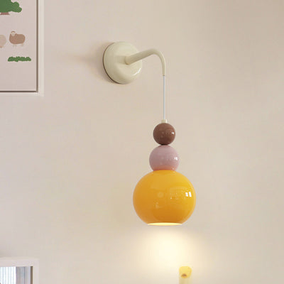 Moderne minimalistische Kugel Metall Glas 1-Licht Wandleuchte für das Schlafzimmer 