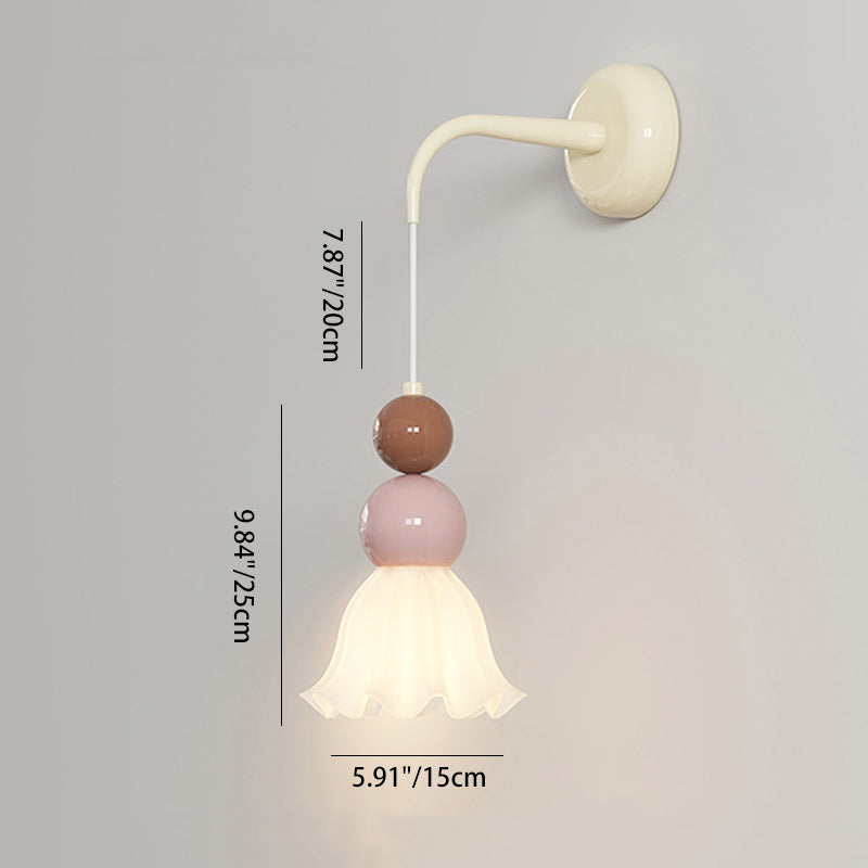 Moderne minimalistische Kugel Metall Glas 1-Licht Wandleuchte für das Schlafzimmer 