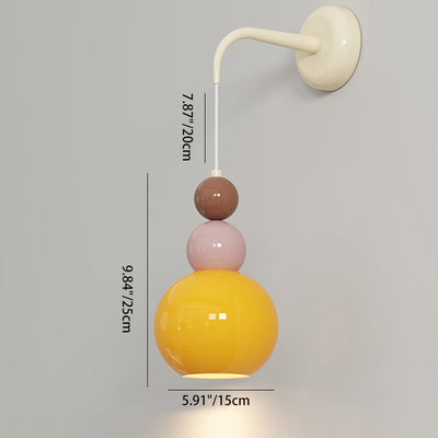 Moderne minimalistische Kugel Metall Glas 1-Licht Wandleuchte für das Schlafzimmer 